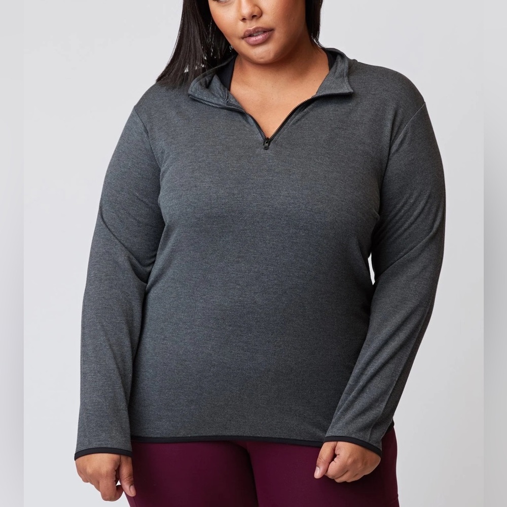 Feather Fleece 1/4 Zip Mock Neck
